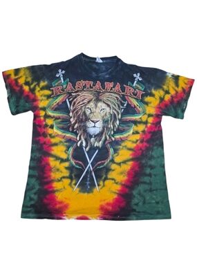 Delta Pro Weight Vintage Rastafari Lion Graphic T-Shirt Size Large